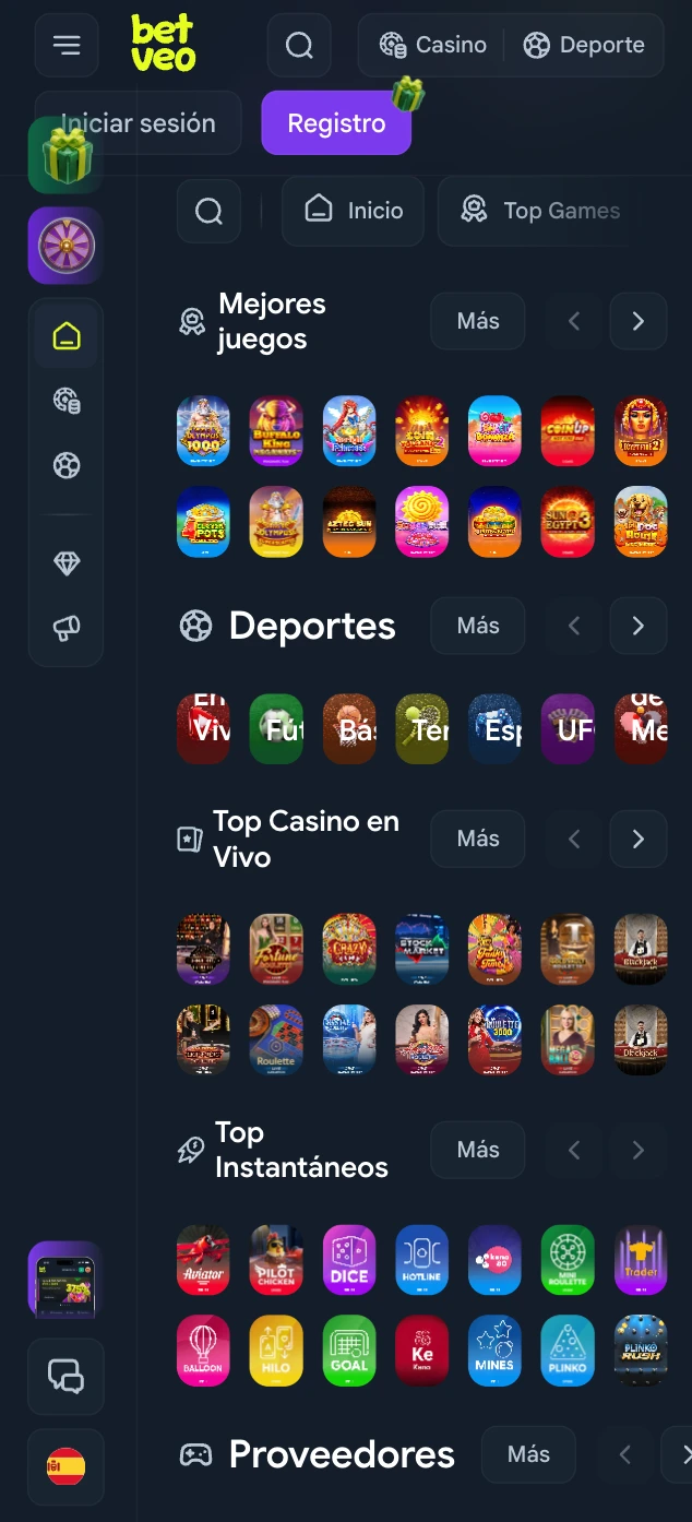 Descarga la App de Betveo Casino